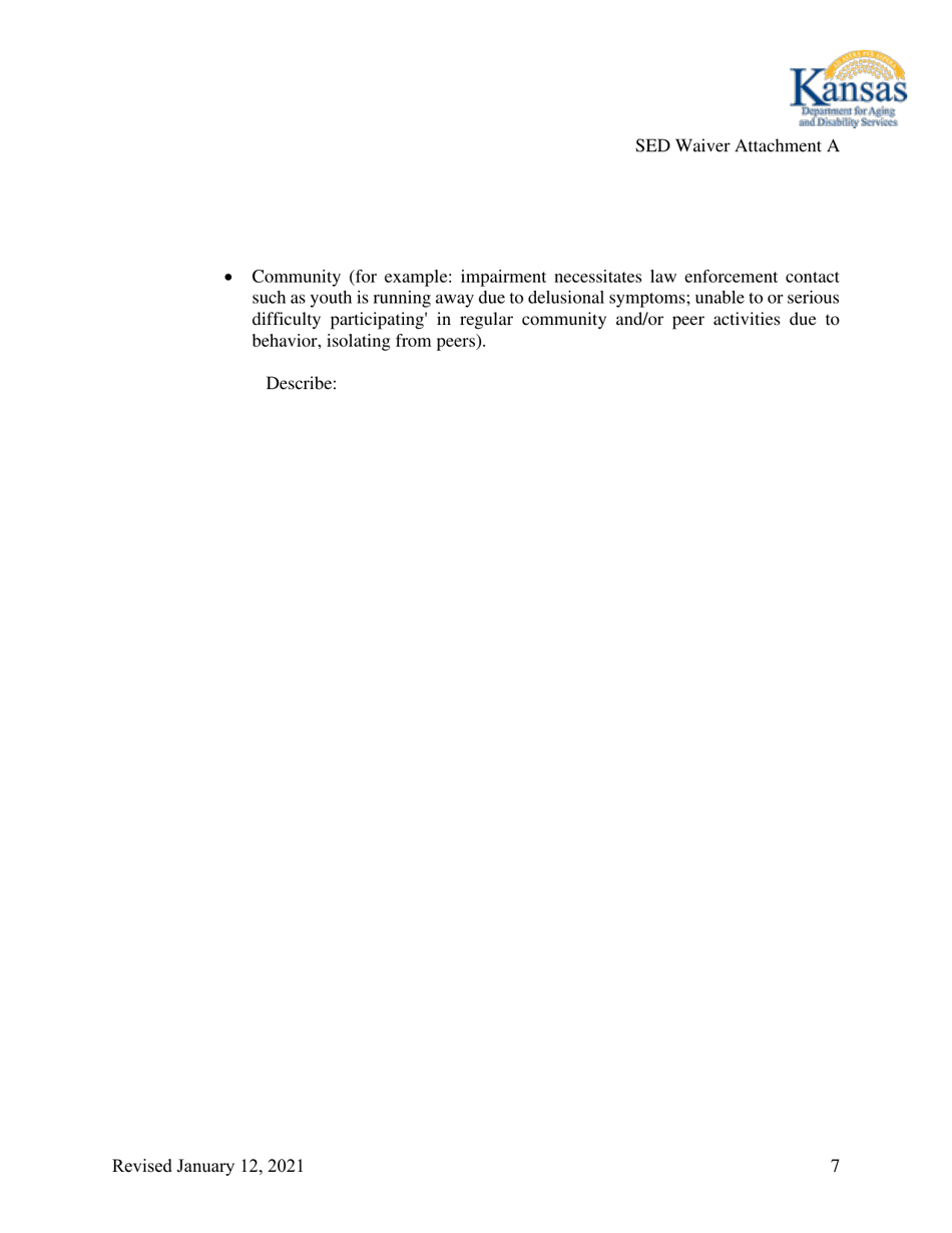 Attachment A Initial Clinical Eligibility Form - Sed Waiver - Kansas, Page 7