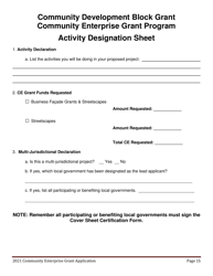 Community Enterprise Grant Program Application - Maine, Page 15