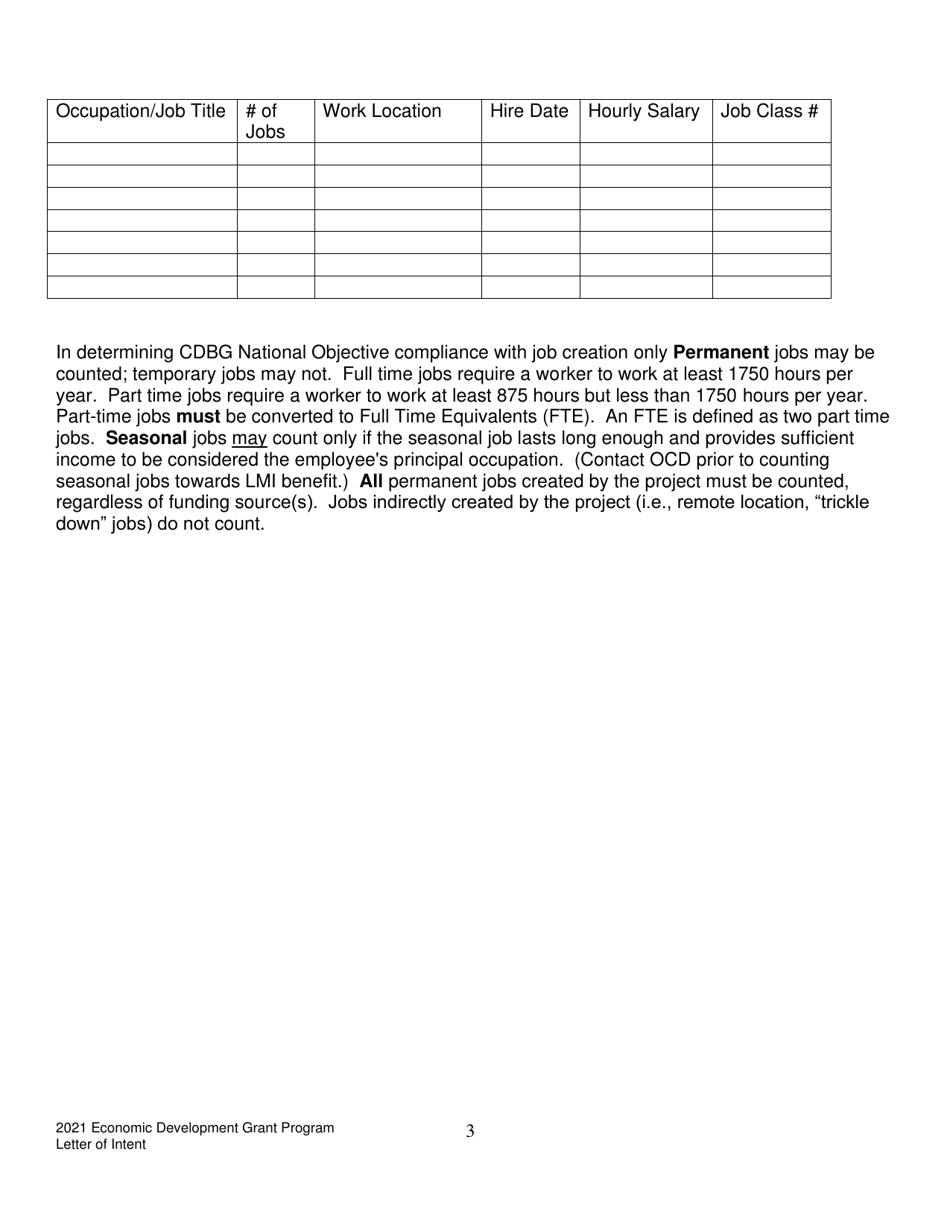 Economic Development Program Letter of Intent to Apply - Maine, Page 3