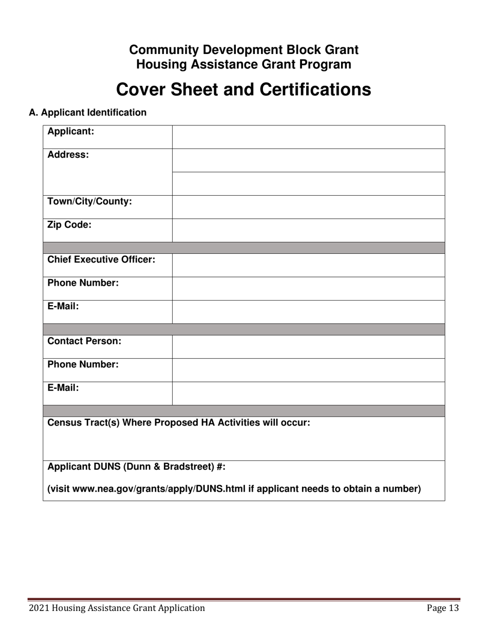 Housing Assistance Grant Program Application - Maine, Page 13