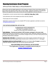 Housing Assistance Grant Program Application - Maine, Page 3