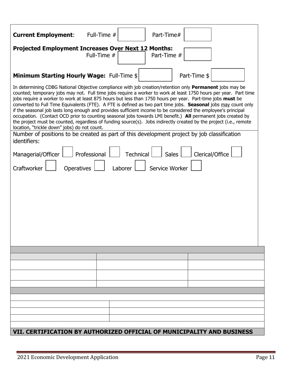 Economic Development Program Application - Maine, Page 11