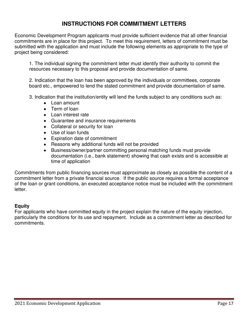 Economic Development Program Application - Maine, Page 17