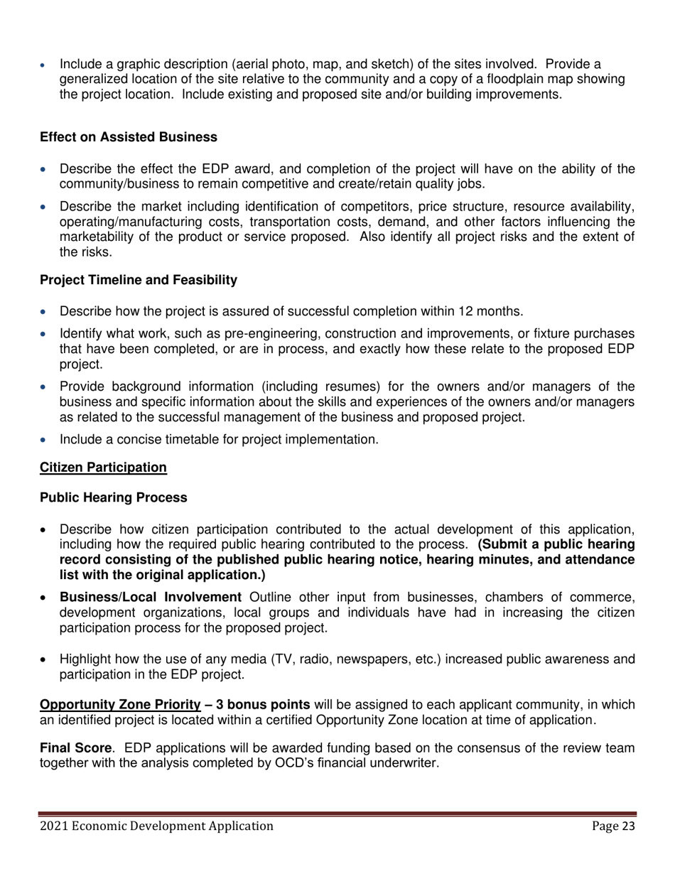 Economic Development Program Application - Maine, Page 23