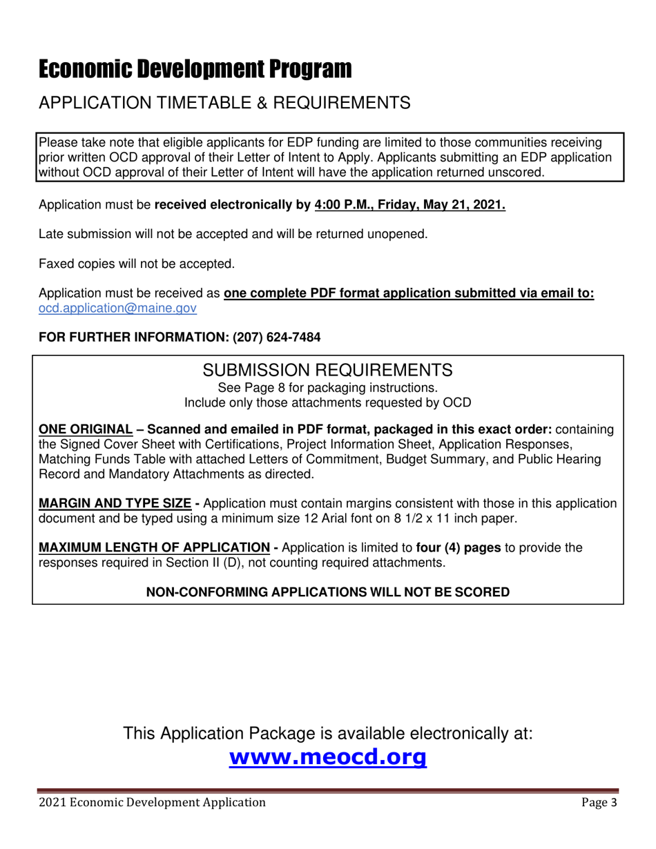 Economic Development Program Application - Maine, Page 3