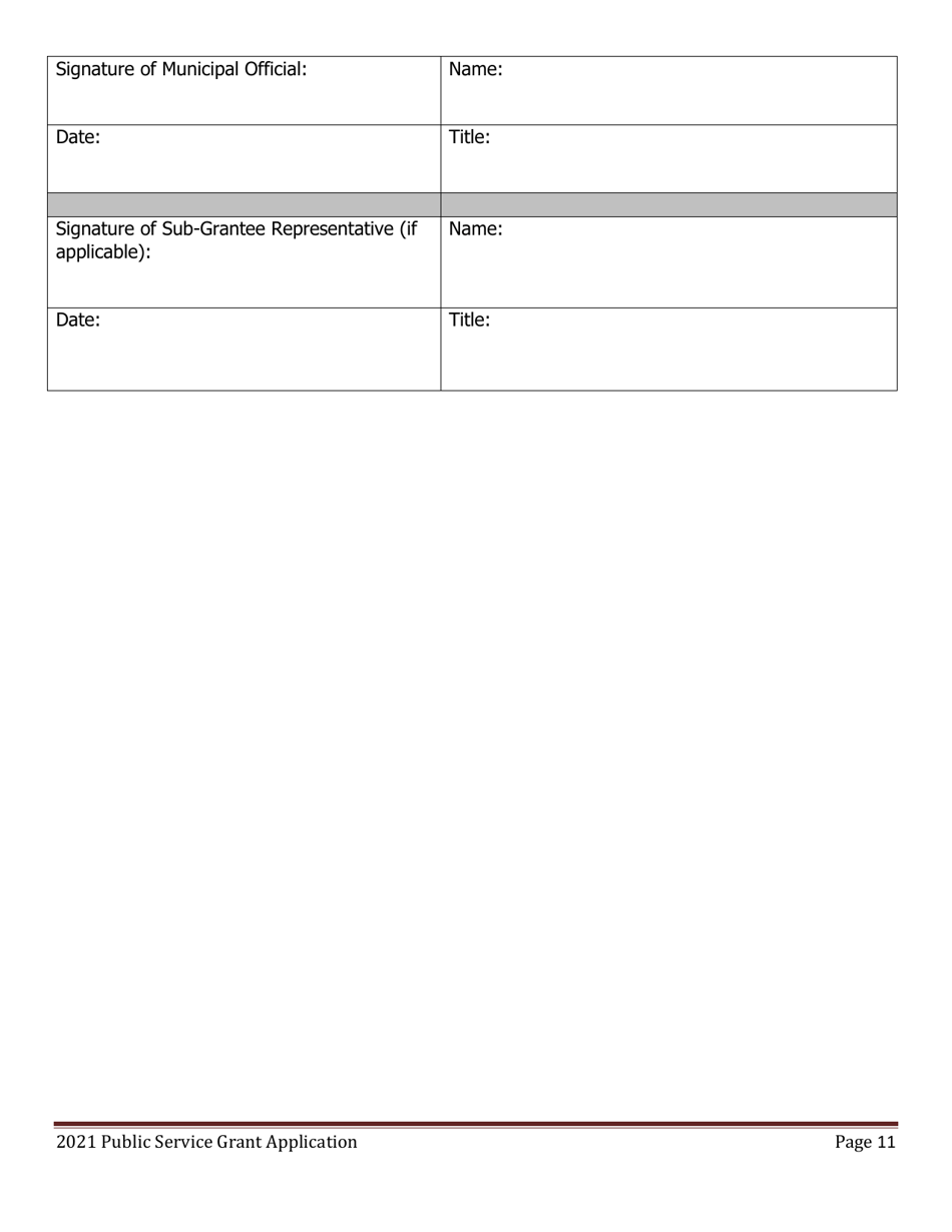 Public Service Grant Program Application - Maine, Page 11