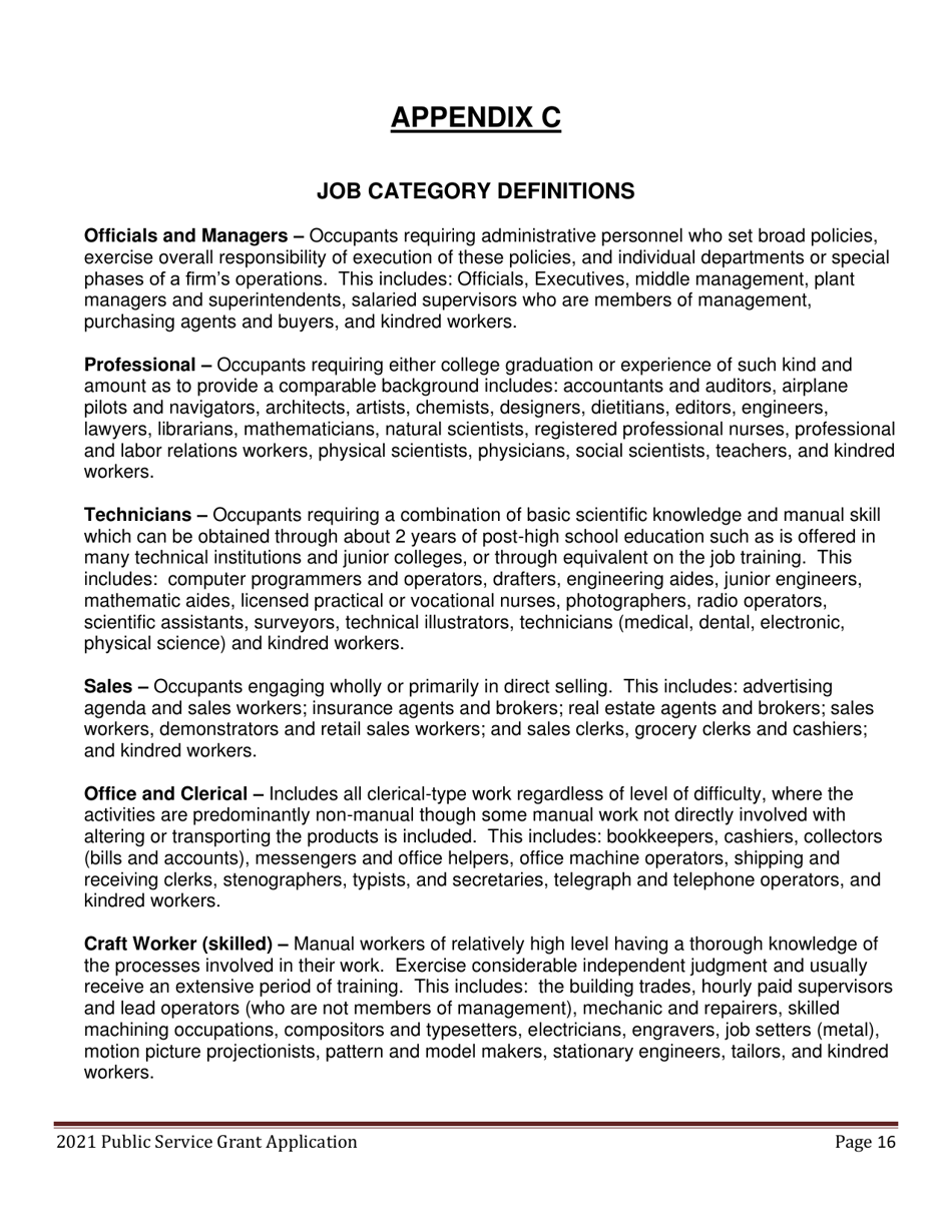 Public Service Grant Program Application - Maine, Page 16