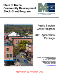 Public Service Grant Program Application - Maine