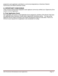 Downtown Revitalization Grant Program Application - Maine, Page 11