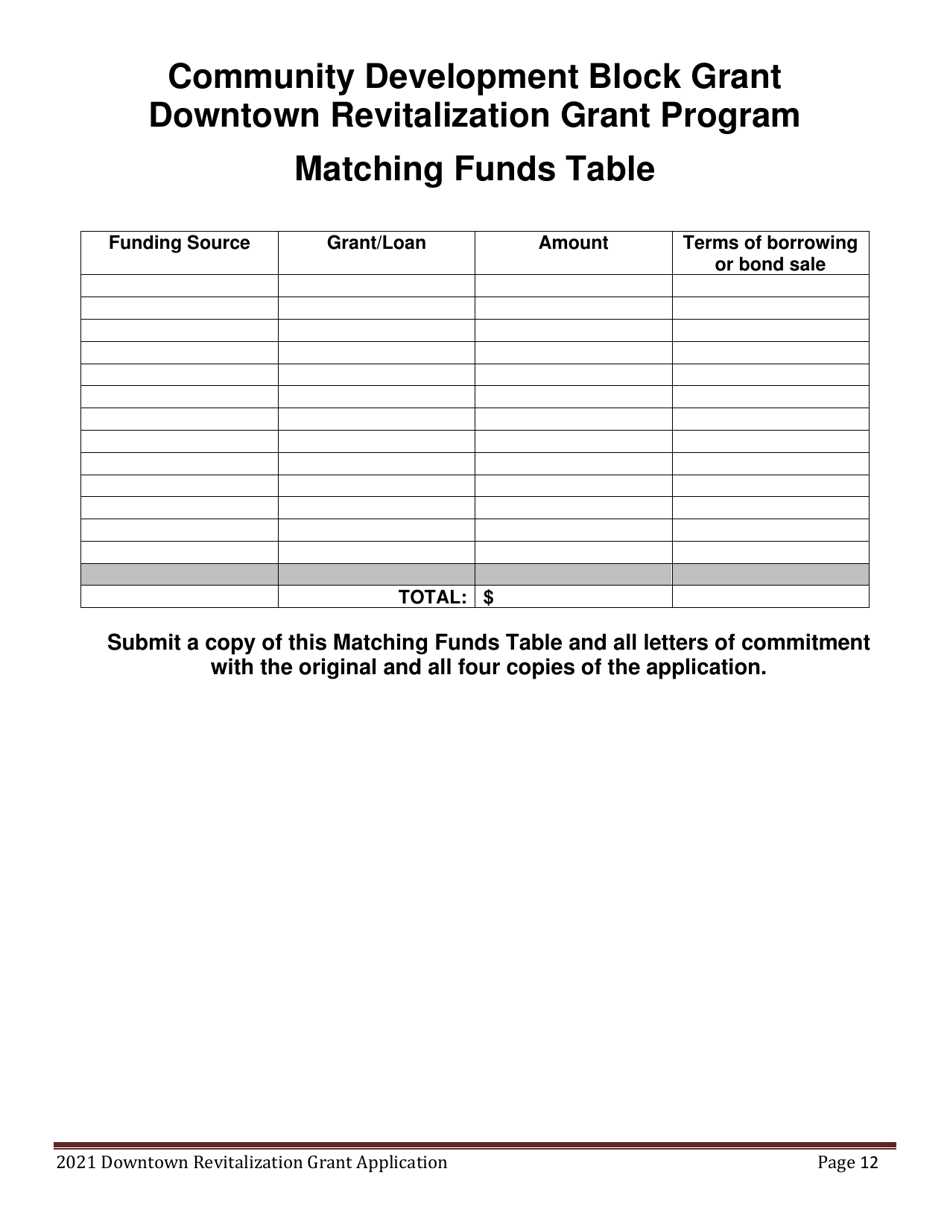 Downtown Revitalization Grant Program Application - Maine, Page 12