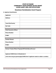 Downtown Revitalization Grant Program Application - Maine, Page 14