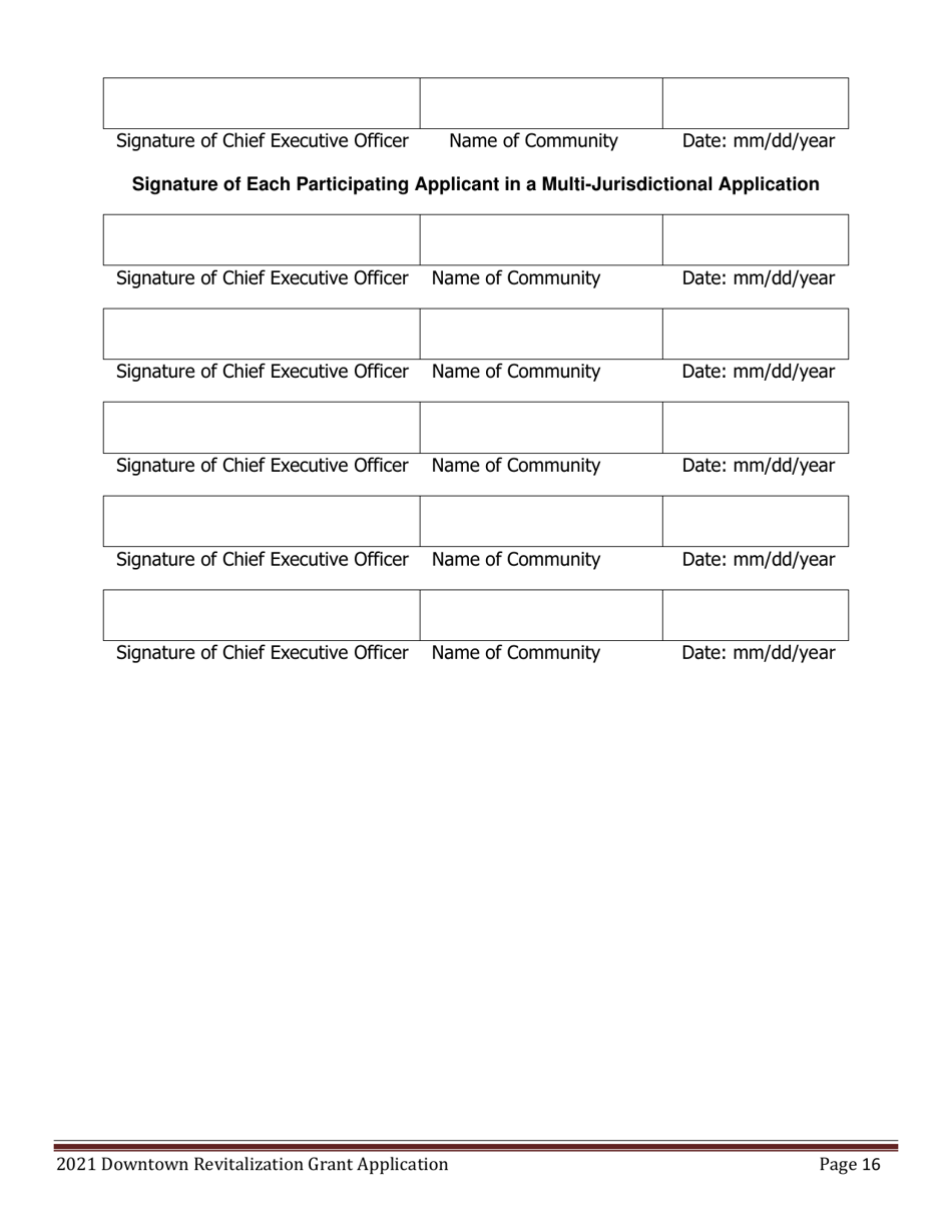 Downtown Revitalization Grant Program Application - Maine, Page 16