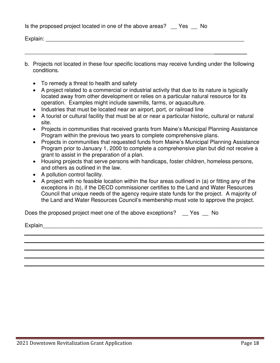 Downtown Revitalization Grant Program Application - Maine, Page 18