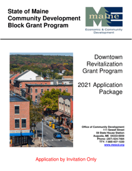 Downtown Revitalization Grant Program Application - Maine