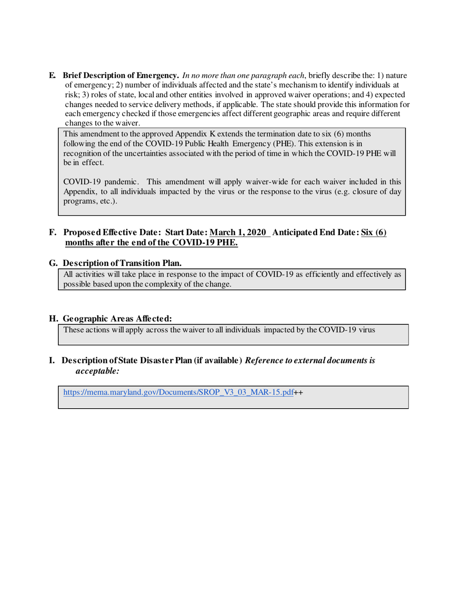 Appendix K Emergency Preparedness and Response and Covid-19 Addendum - Maryland, Page 2
