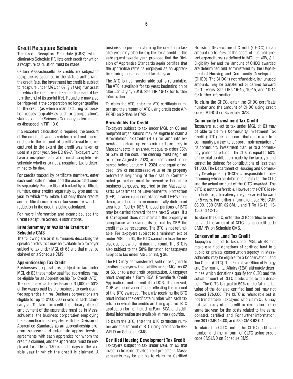 Instructions for Form 63-20P Premium Excise Return for Life Insurance Companies - Massachusetts, Page 6