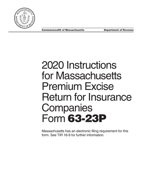 Form 63-23P 2020 Printable Pdf