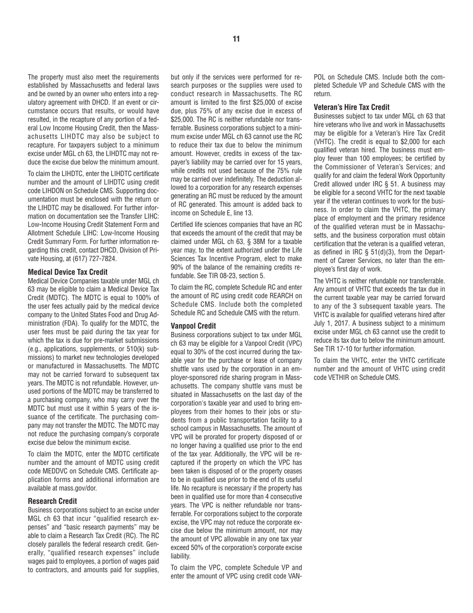 Instructions for Form 63-23P Premium Excise Return for Insurance Companies - Massachusetts, Page 11