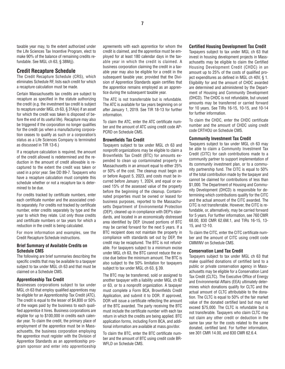 Instructions for Form 63-23P Premium Excise Return for Insurance Companies - Massachusetts, Page 7