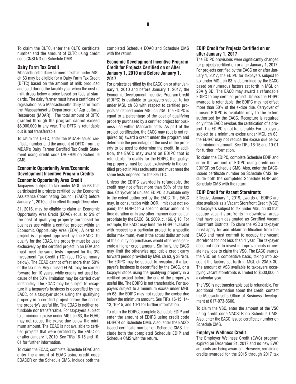 Instructions for Form 63-23P Premium Excise Return for Insurance Companies - Massachusetts, Page 8