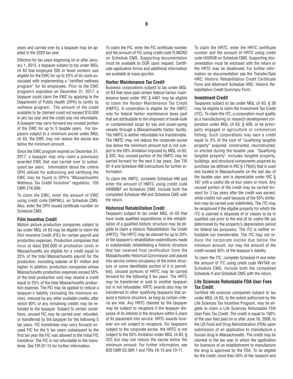 Instructions for Form 63-23P Premium Excise Return for Insurance Companies - Massachusetts, Page 9