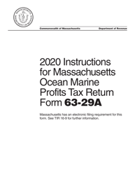 Document preview: Instructions for Form 63-29A Ocean Marine Profits Tax Return - Massachusetts