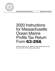 Instructions for Form 63-29A Ocean Marine Profits Tax Return - Massachusetts