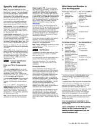 Form W-9 Request for Taxpayer Identification Number and Certification - Massachusetts, Page 2