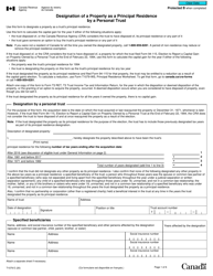 Form T1079 Designation of a Property as a Principal Residence by a Personal Trust - Canada