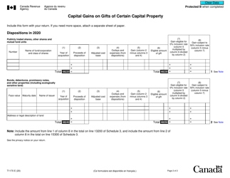 Form T1170 Capital Gains on Gifts of Certain Capital Property - Canada, Page 2