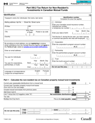 Form T1262 Part XIII.2 Tax Return for Non-resident&#039;s Investments in Canadian Mutual Funds - Canada
