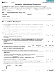 Form T2200 &quot;Declaration of Conditions of Employment&quot; - Canada