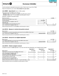 Form T2203 (9406-D) Worksheet ON428MJ Ontario - Canada