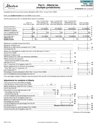 Document preview: Form T2203 (9409-C; AB428MJ) Part 4 Alberta Tax (Multiple Jurisdictions) - Canada