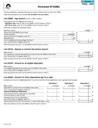 Form T2203 (9412-D) Worksheet NT428MJ Northwest Territories - Canada