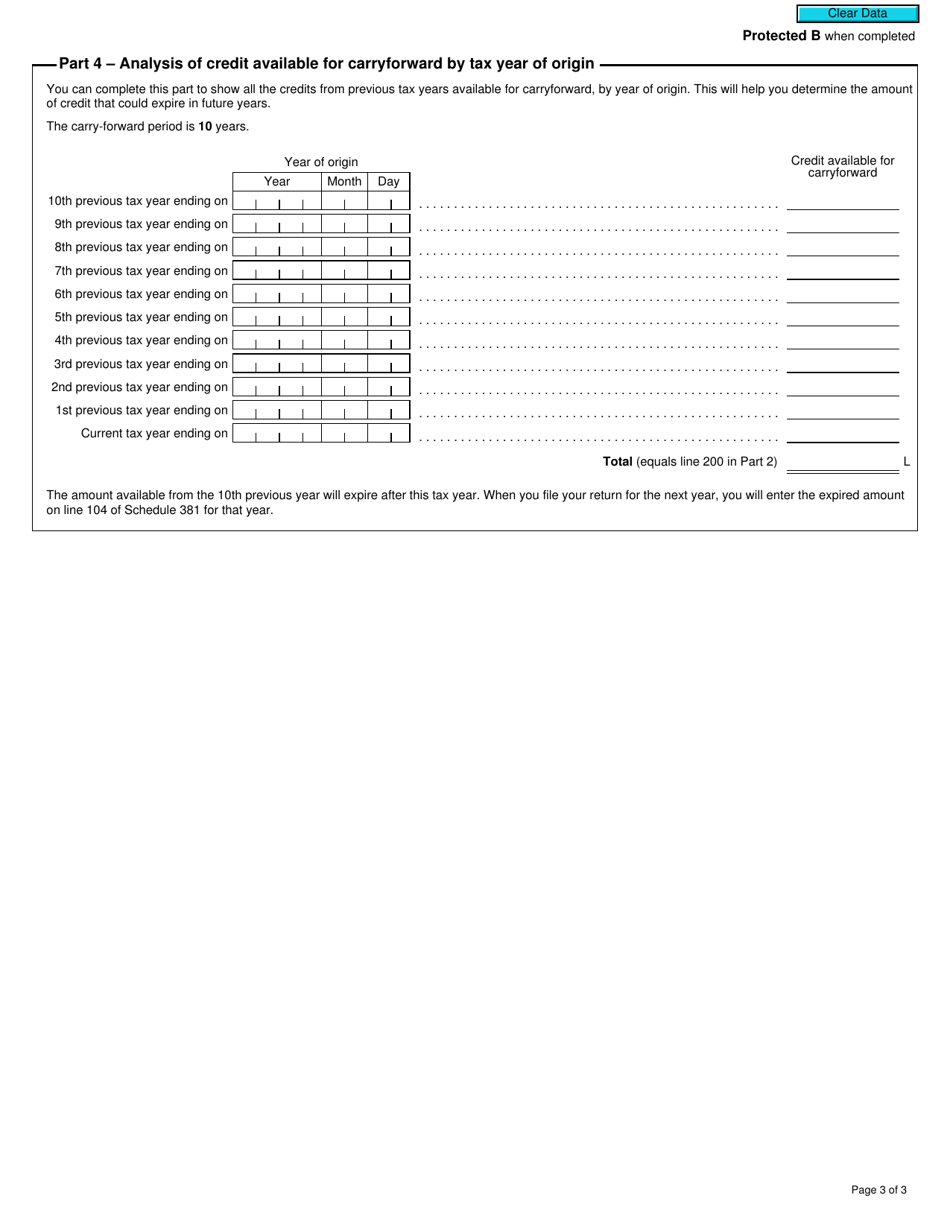 Form T2 Schedule 381 Manitoba Manufacturing Investment Tax Credit (2019 and Later Tax Years) - Canada, Page 3