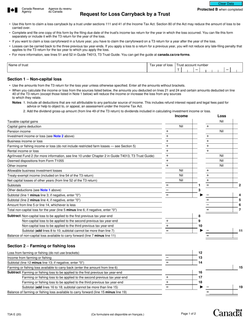 Form T3A  Printable Pdf