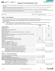 Form T3A Request for Loss Carryback by a Trust - Canada