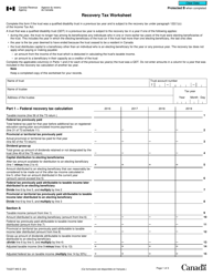 Form T3QDT-WS Recovery Tax Worksheet - Canada