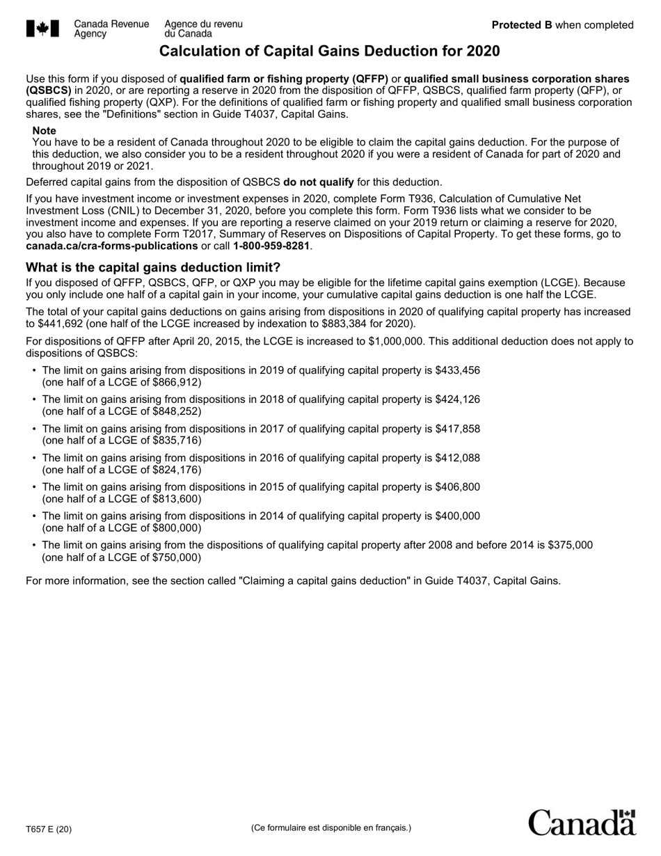 Form T657 Download Fillable PDF Or Fill Online Calculation Of Capital ...