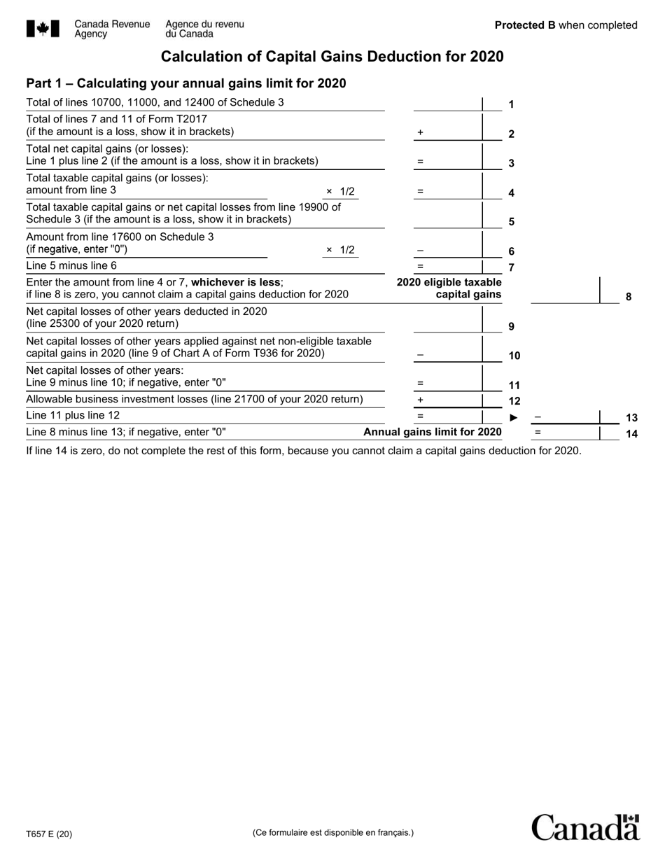 Form T657 Calculation of Capital Gains Deduction - Canada, Page 3