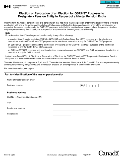 Form RC4618  Printable Pdf