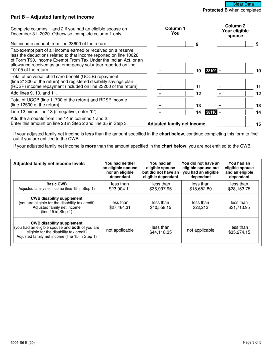 Form 5005-S6 Schedule 6 Canada Workers Benefit - Canada, Page 3