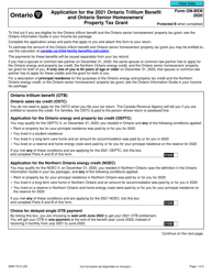 Document preview: Form 5006-TG (ON-BEN) Application for the Ontario Trillium Benefit and Ontario Senior Homeowners' Property Tax Grant - Canada, 2020