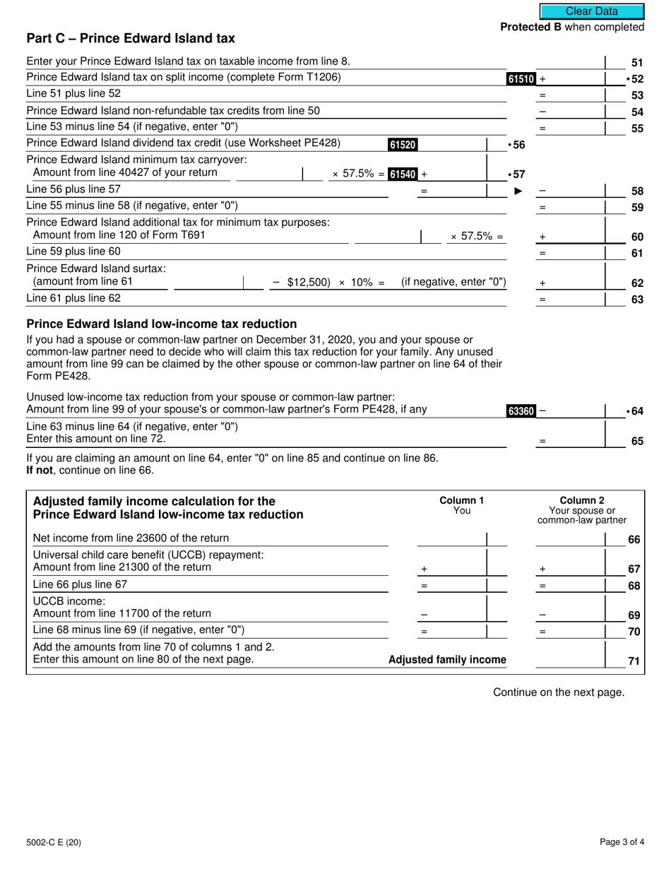 Form 5002-C (PE428) Prince Edward Island Tax and Credits - Canada, Page 3
