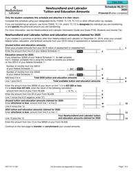 Form 5001-S11 Schedule NL(S11) Newfoundland and Labrador Tuition and Education Amounts - Canada