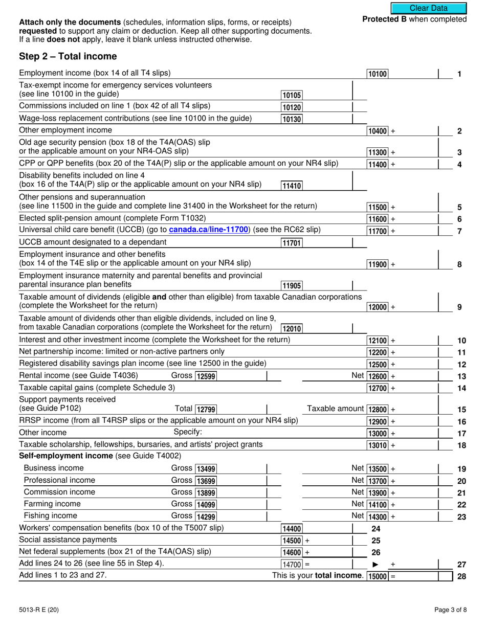 Form 5013-R Download Fillable PDF or Fill Online Income Tax and Benefit ...