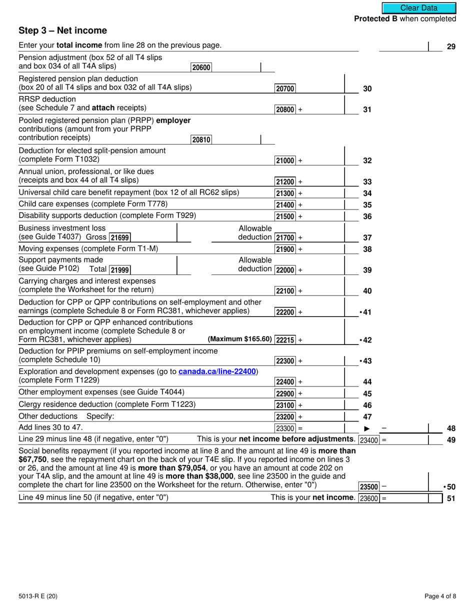 Form 5013 R Download Fillable Pdf Or Fill Online Income Tax And Benefit Return For Non Residents 