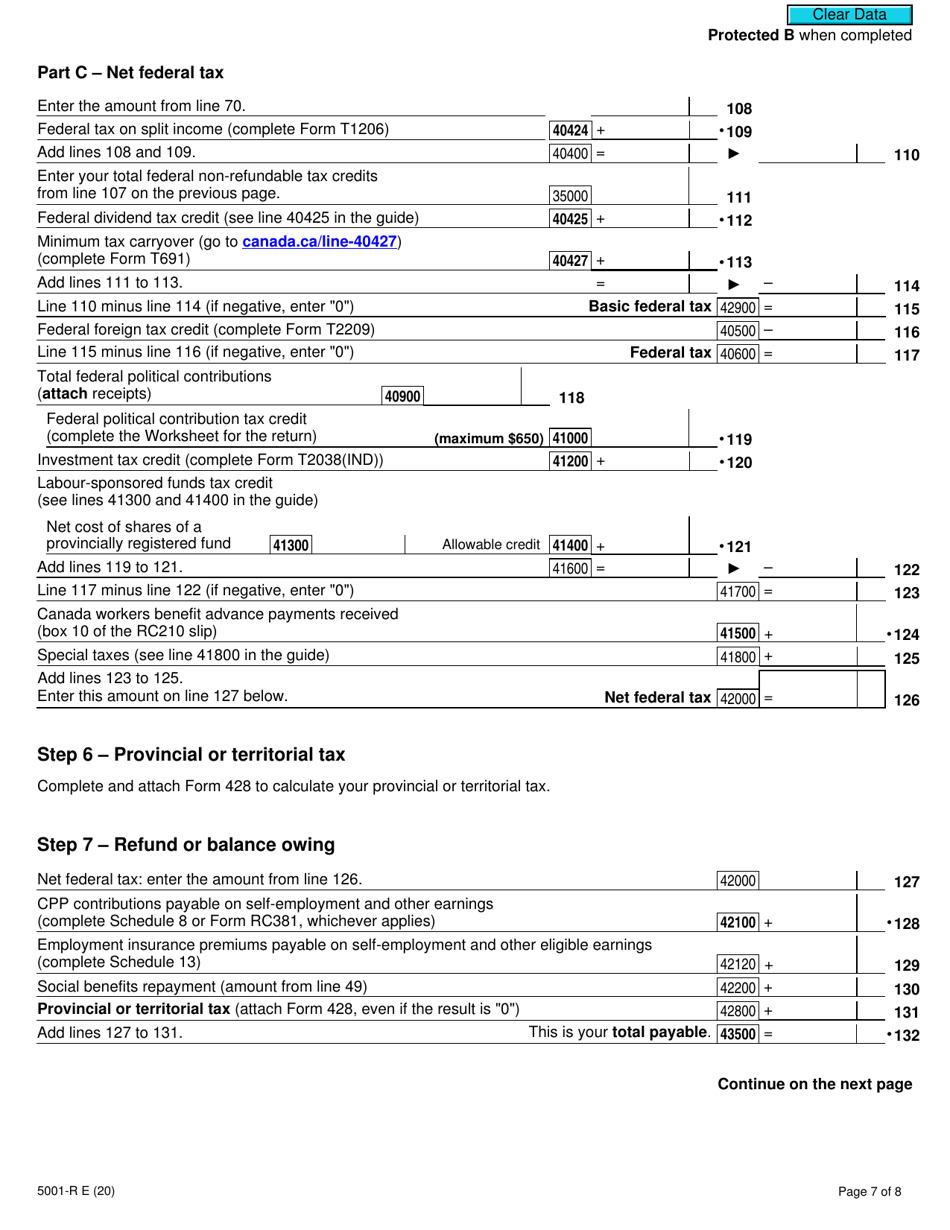 Form 5001-R Download Fillable PDF or Fill Online Income Tax and Benefit ...