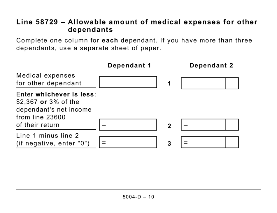 Form 5004-D Worksheet NB428 New Brunswick - Large Print - Canada, Page 10